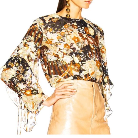 CHLOE Couture Silk Blouse Sz-EU38/US~M Multicolor Floral